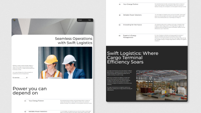 Layout of a user-friendly logistics website design with intuitive navigation.
